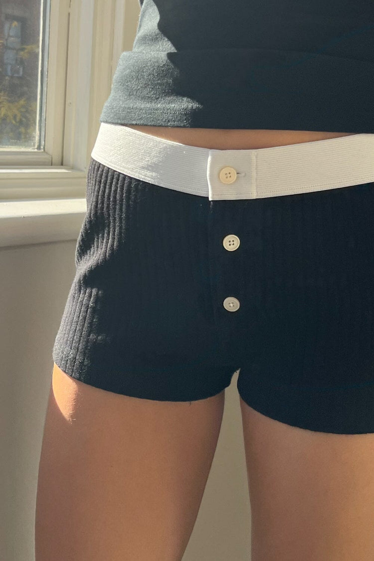 Boy Short Thick Ribbed Underwear | Black / S
