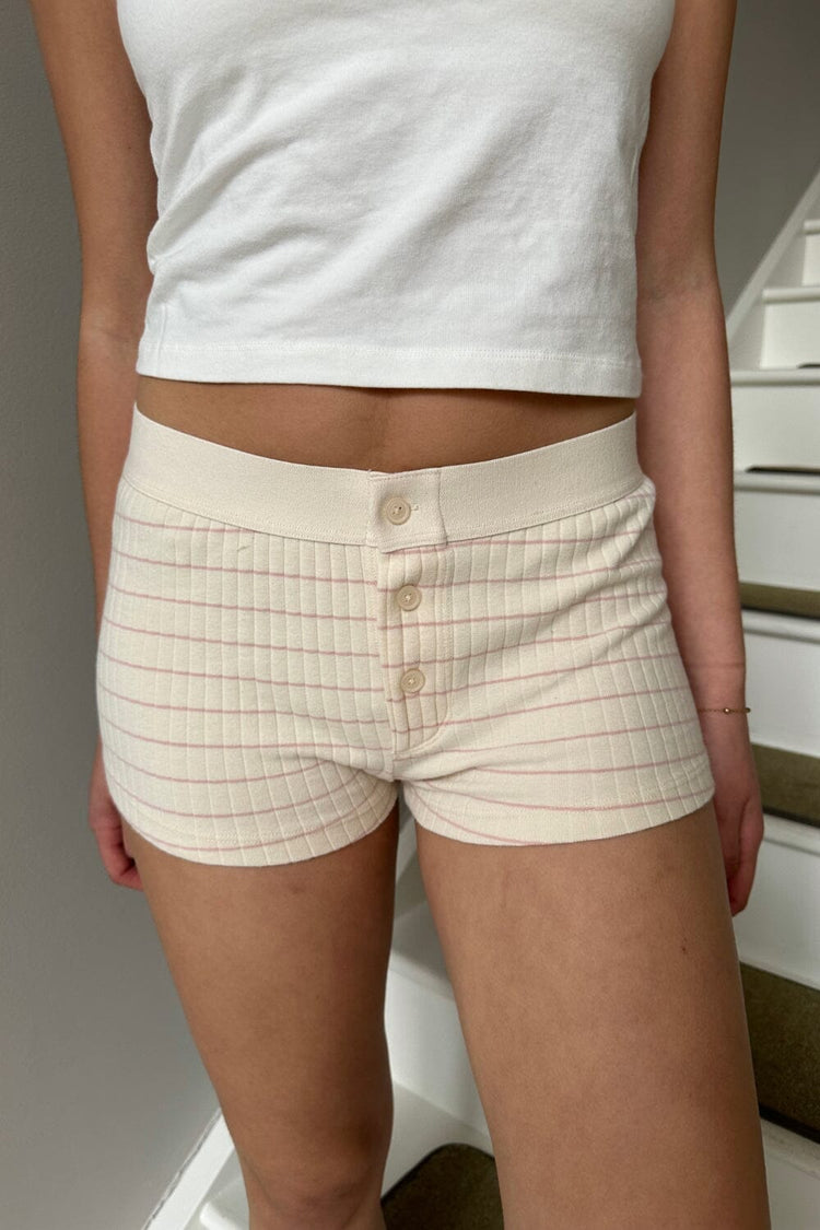 Boy Short Thick Ribbed Striped Underwear | Ivory / XS/S