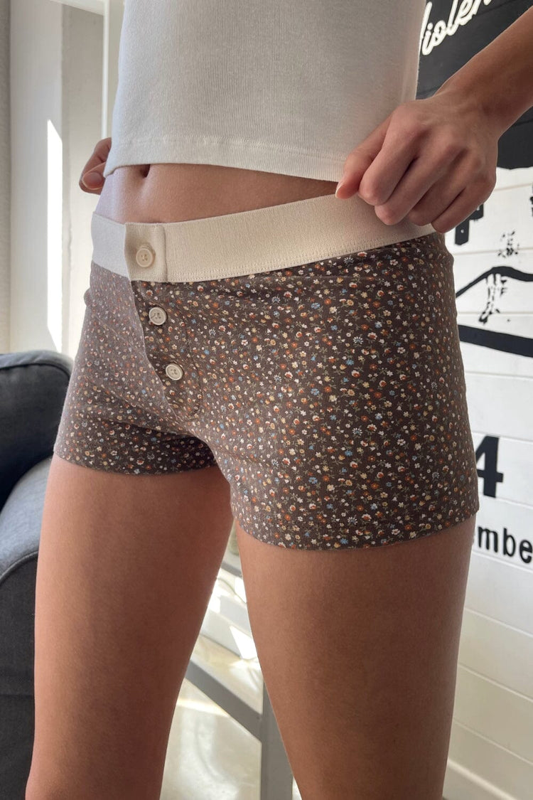Floral Boyshort Underwear | Brown / XS/S