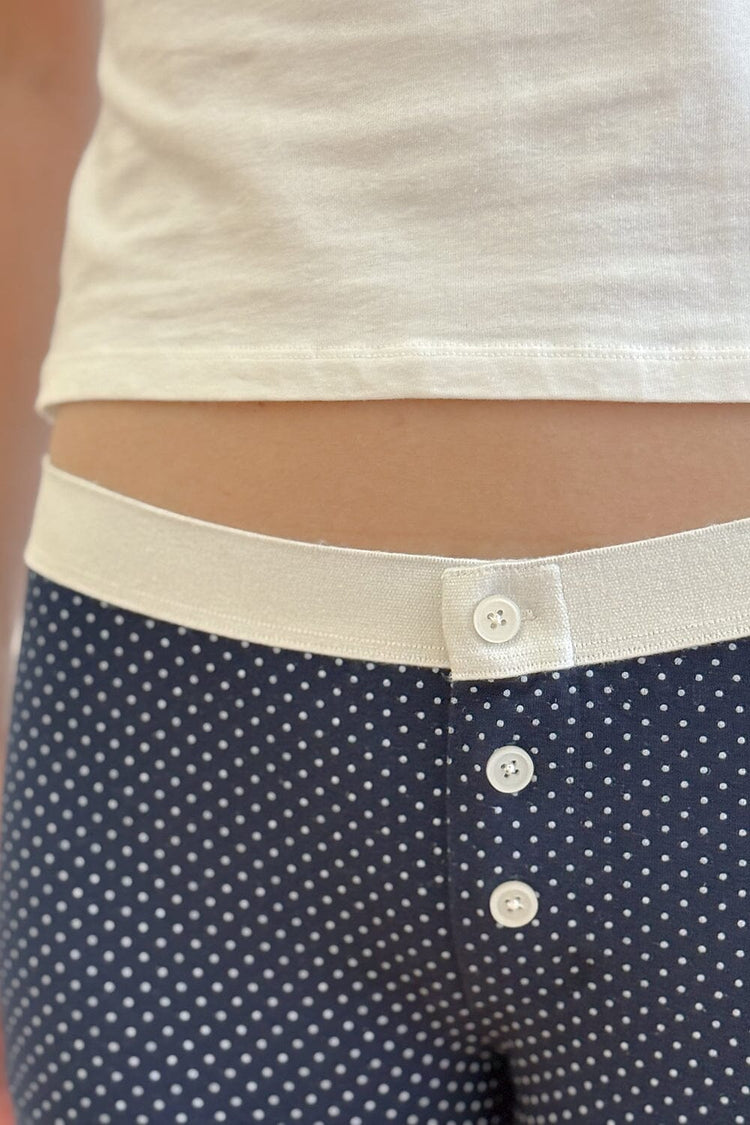 Boy Short Polka Dot Underwear | Navy Blue with White Polka Dots / XS/S