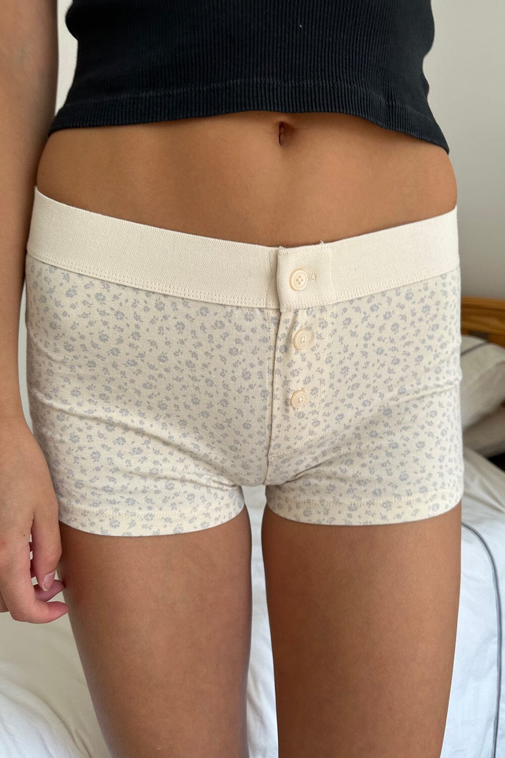 Workout Underwear for Women Floral Leaf Print Boyshort Sexy Panty
