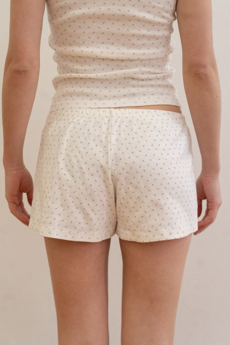 Emery Rosebud Shorts | White with Rosebud / XS/S