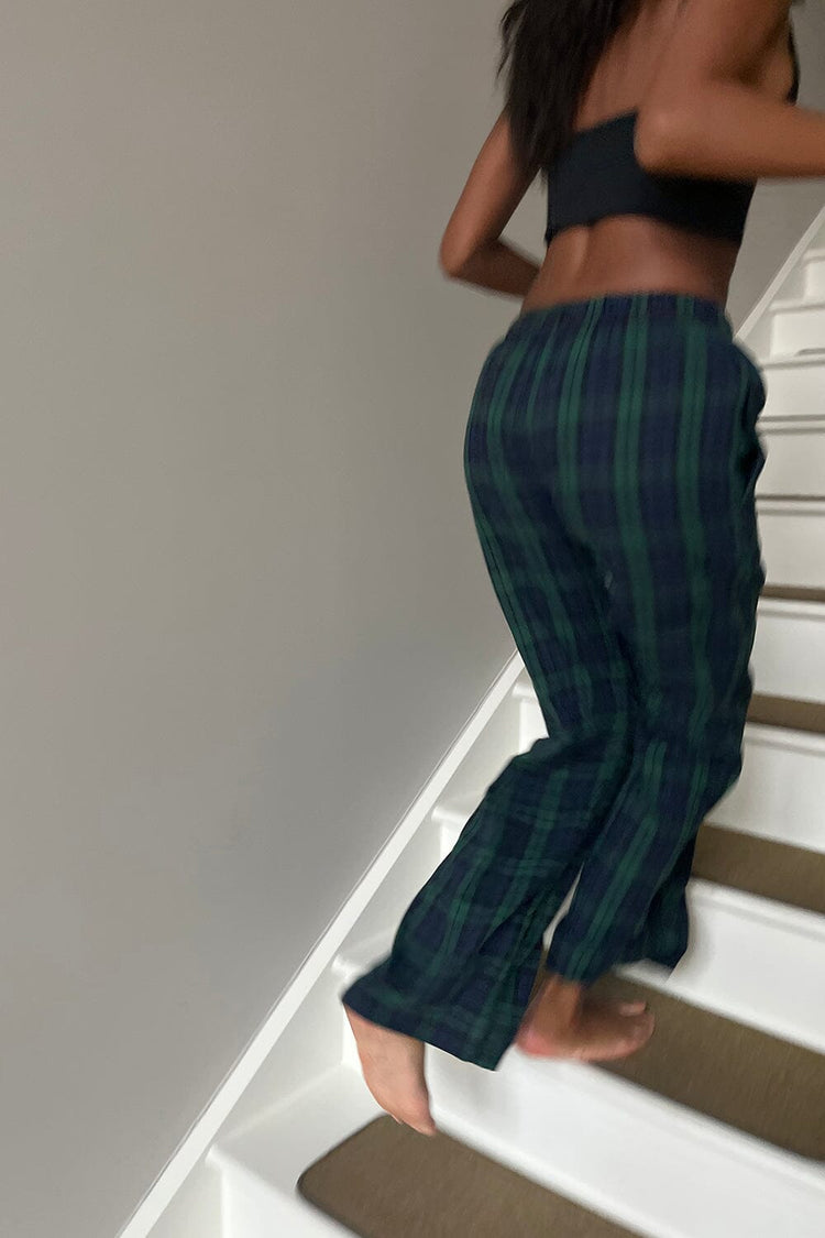 Catherine Pants | Green and Navy Plaid / S/M