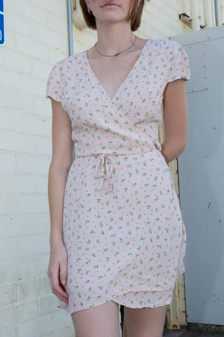 Robbie Dress | Light Pink with Floral Print / S