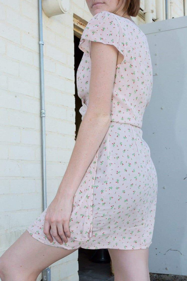 Robbie Dress | Light Pink with Floral Print / S