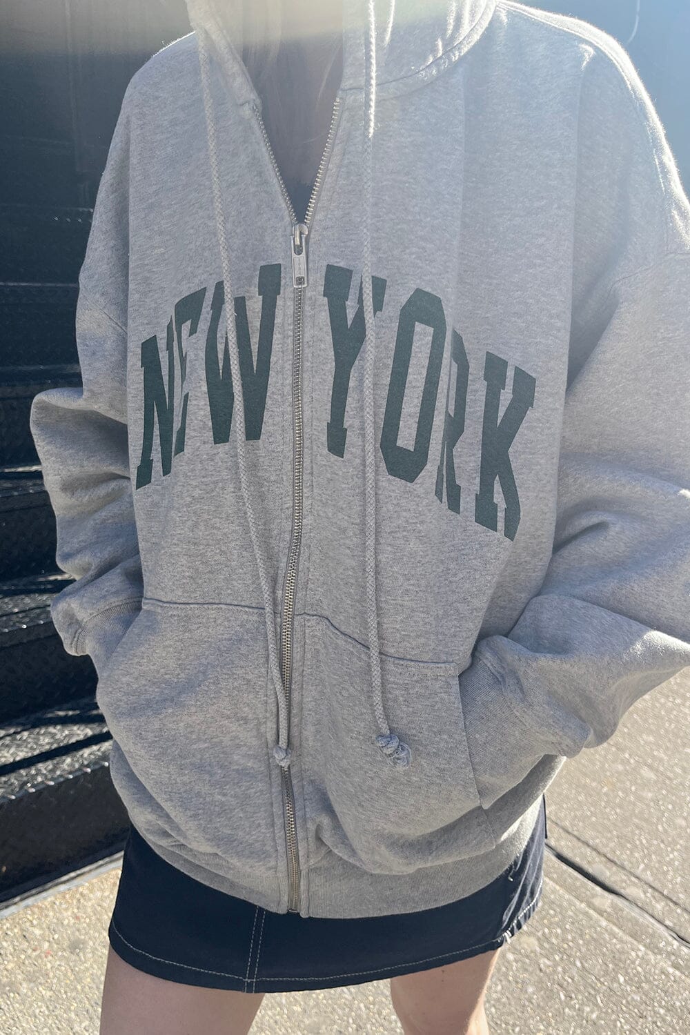 Brandy Melville oversized zip up Gray - $19 - From Talia