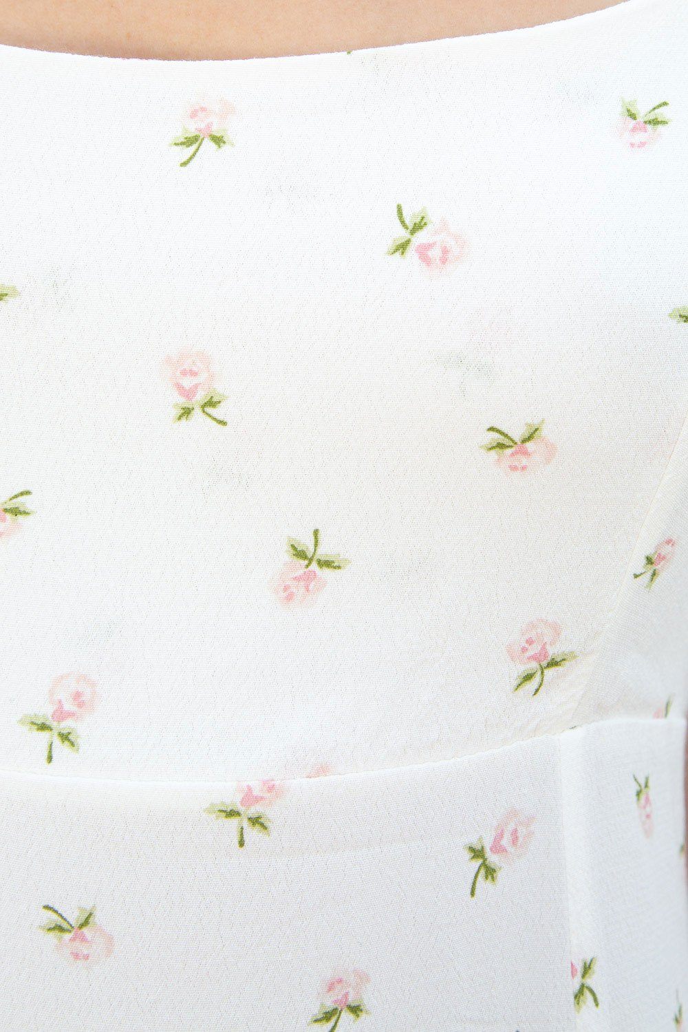 White With Pink And Green Floral