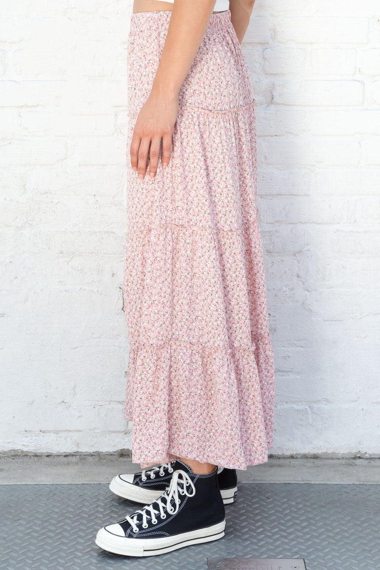 Izzy Floral Skirt | Pink With Pink Floral / S