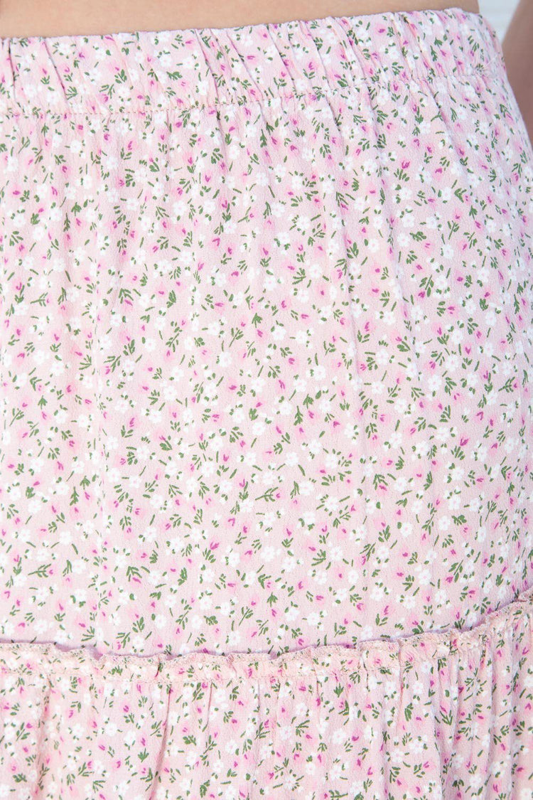 Izzy Floral Skirt | Pink With Pink Floral / S