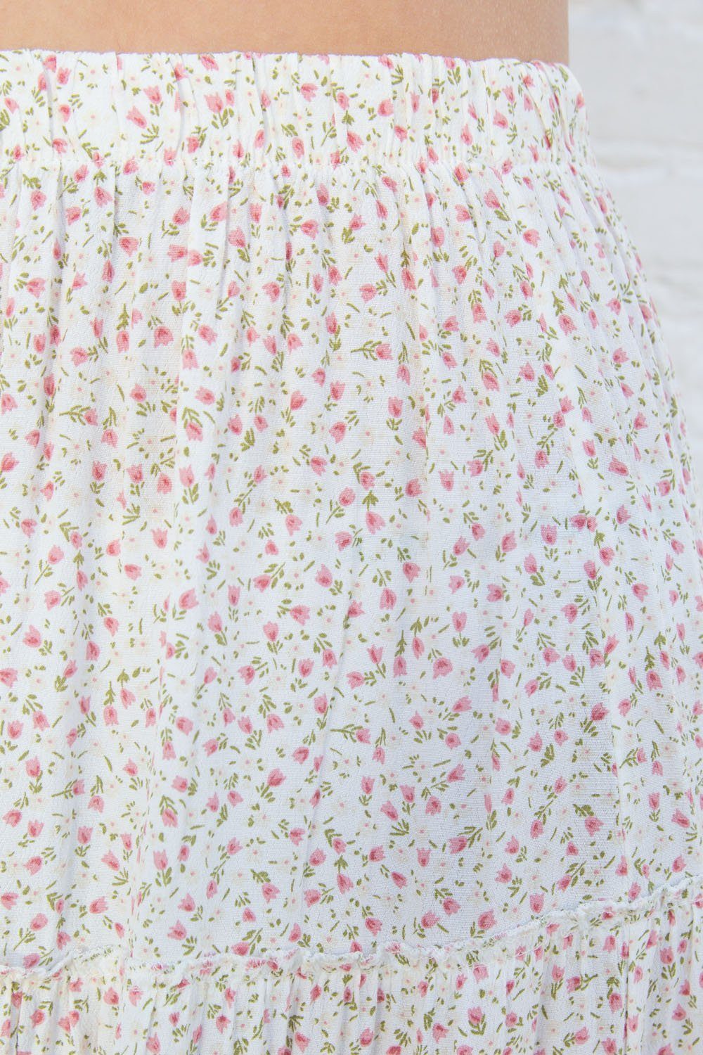 White with Pink Green Yellow Floral / S