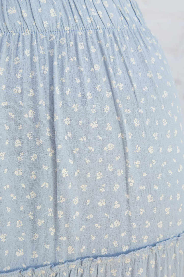 Izzy Floral Skirt | Light Blue With White Floral / S