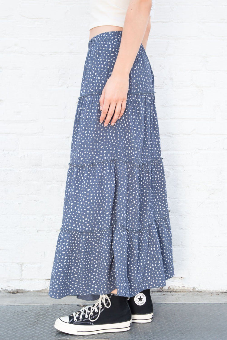 Izzy Floral Skirt | Faded Navy With White Floral / S