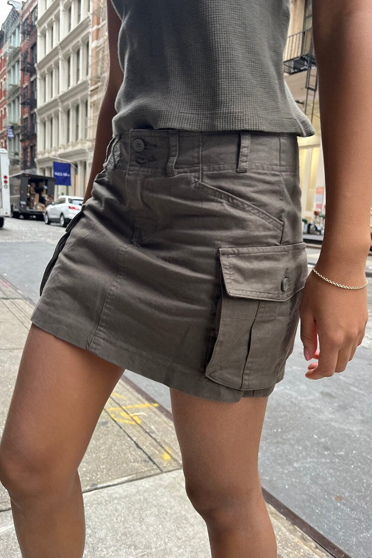 Beverly Cargo Mini Skirt | Olive Green / S