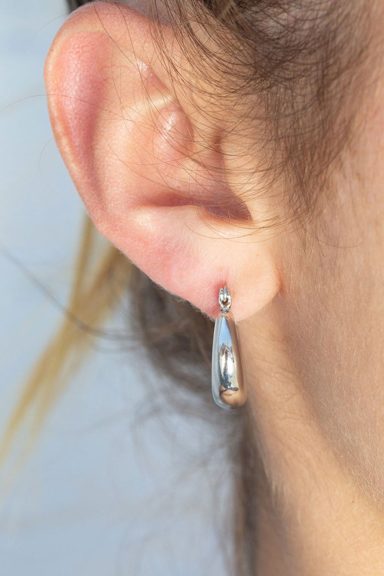 Thick Hoop Earrings | Silver