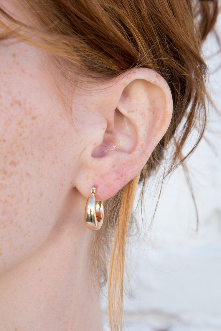 Thick Hoop Earrings | Gold