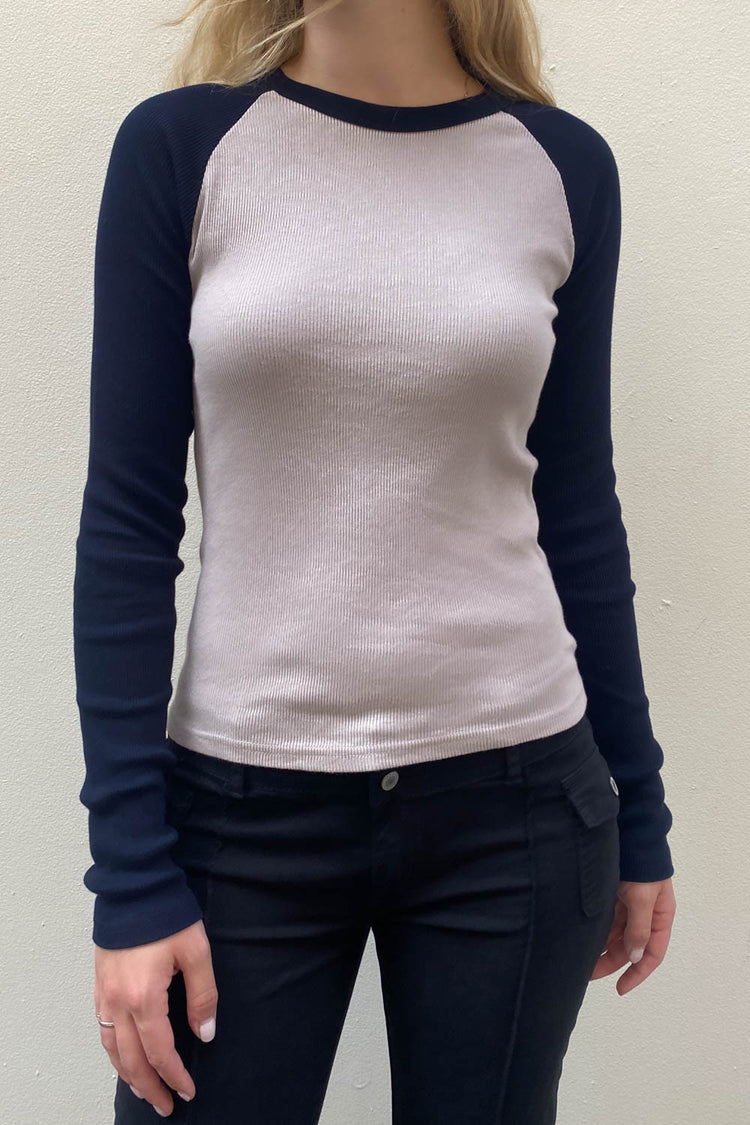 Bella Top | Taupe Navy Blue / S