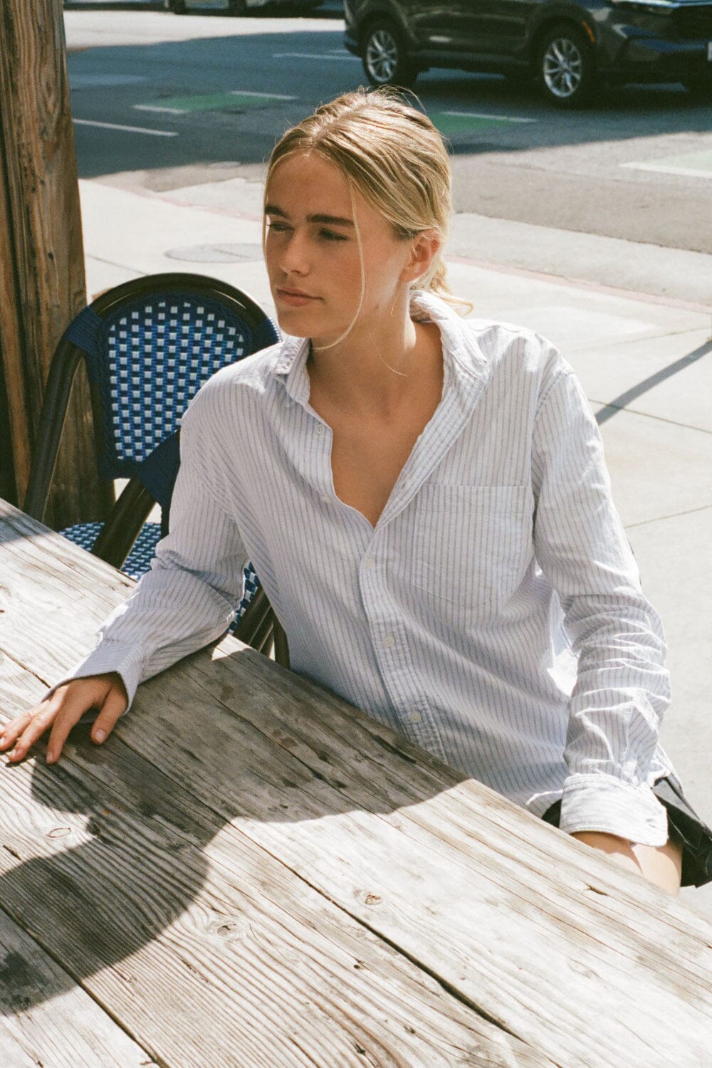 Light Blue Vertical Stripes / S/M