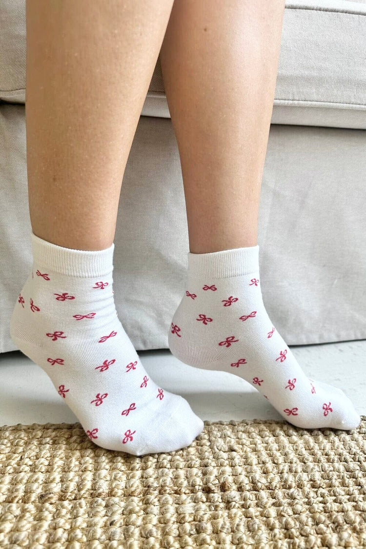 Bow Socks | White