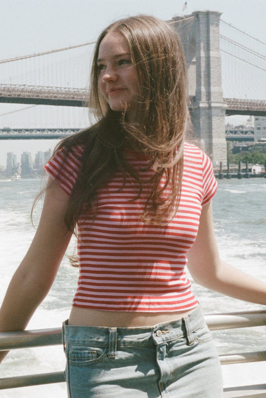Red with and Pink Stripes / XS/S