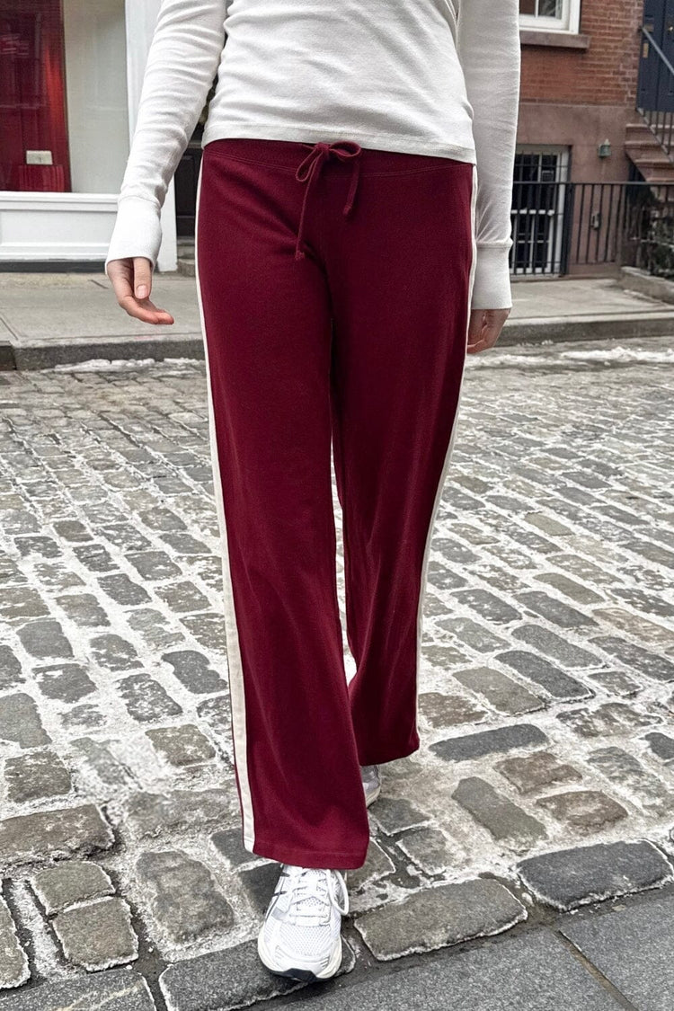 Hilary Stripe Yoga Pants | Burgundy / XS/S