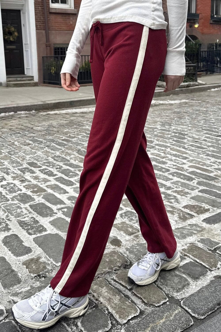 Hilary Stripe Yoga Pants | Burgundy / XS/S