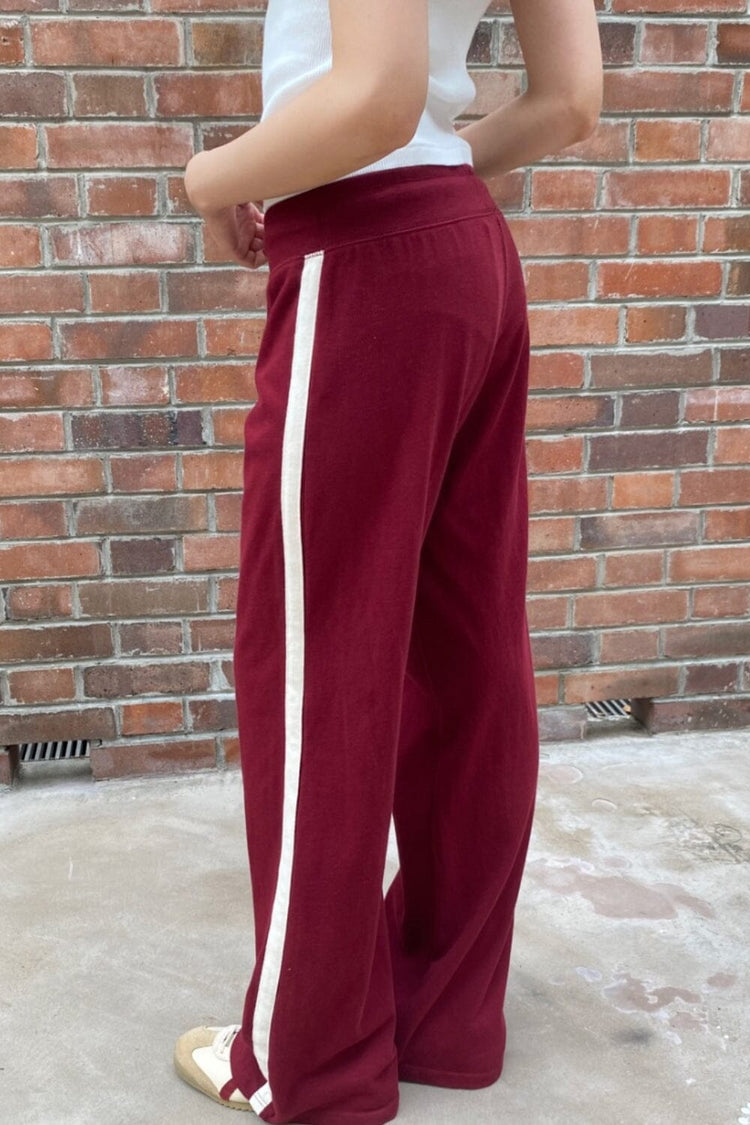 Hilary Stripe Yoga Pants | Burgundy / XS/S