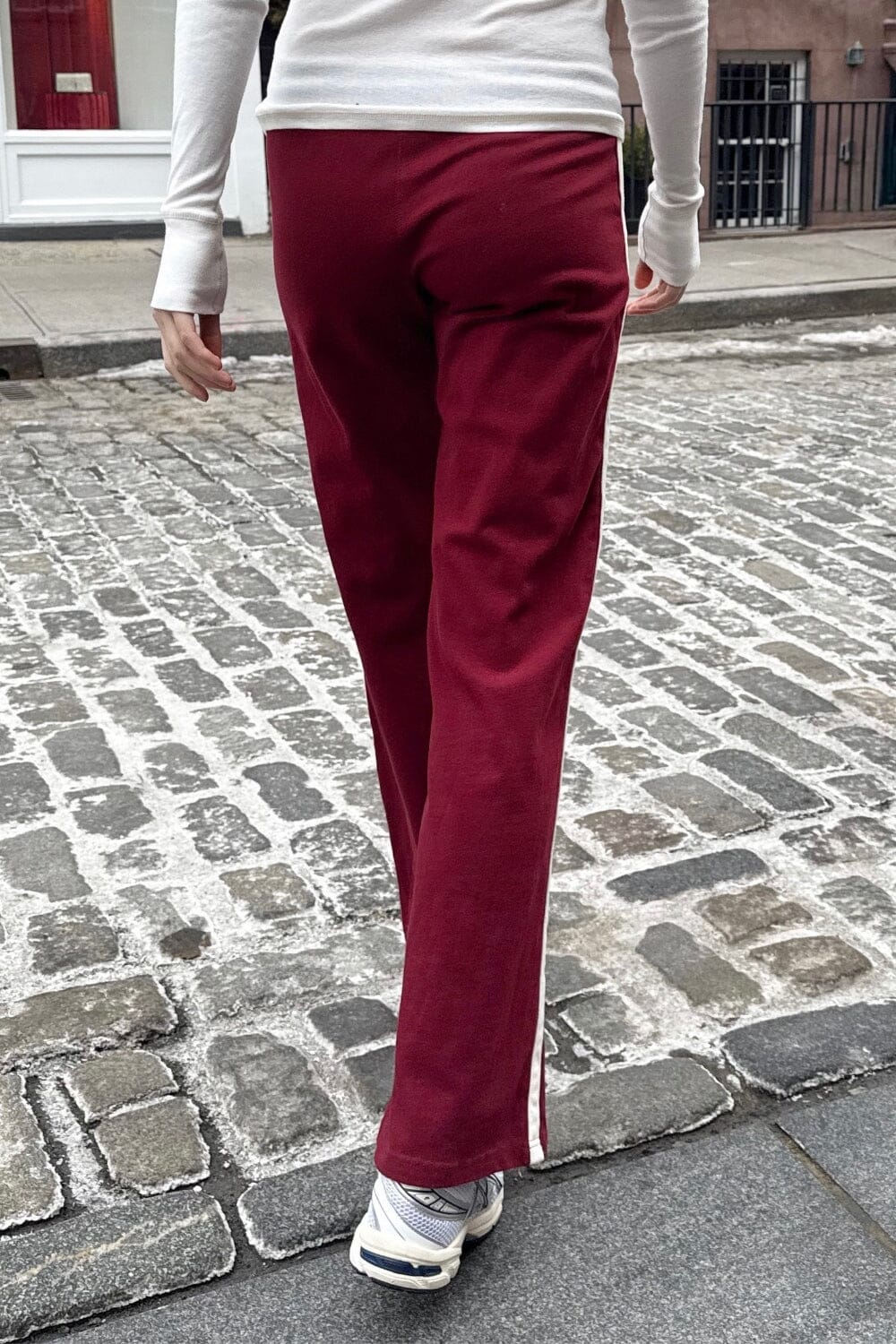 Hilary Stripe Yoga Pants | Burgundy / XS/S