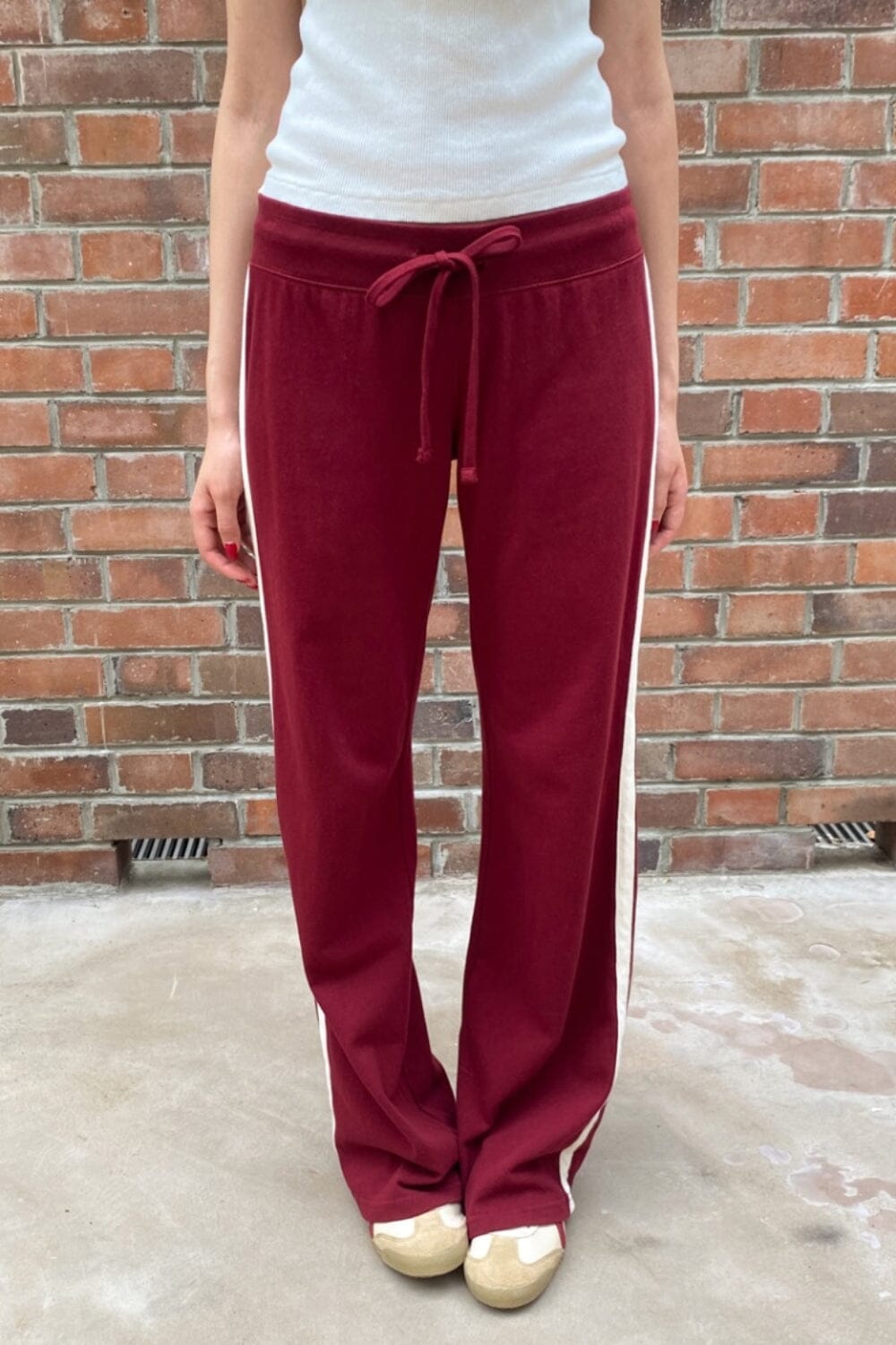 Hilary Stripe Yoga Pants | Burgundy / XS/S