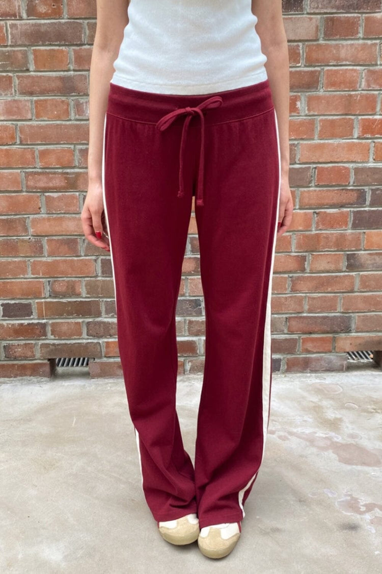 Hilary Stripe Yoga Pants | Burgundy / XS/S