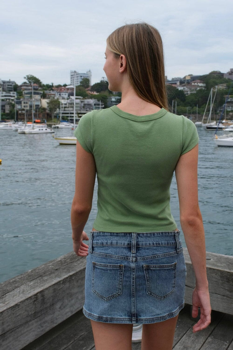 Ashlyn Crop Top | Light Olive Green / XS/S