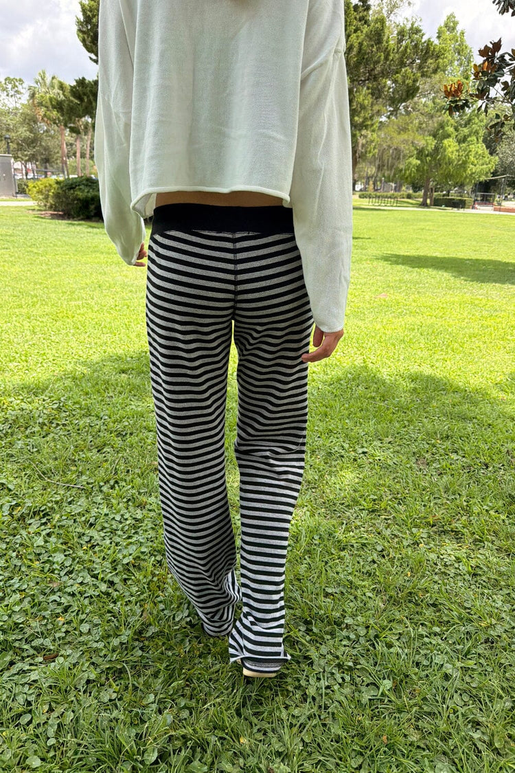 Hilary Striped Pants | Heather Grey and Black Stripes / XS/S