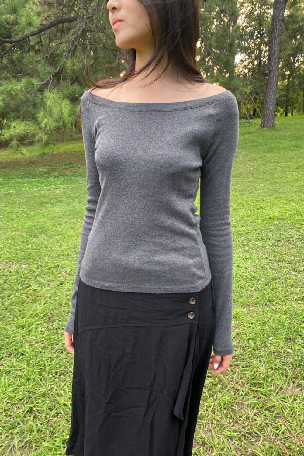 Mel Top | Dark Heather Grey / XS/S