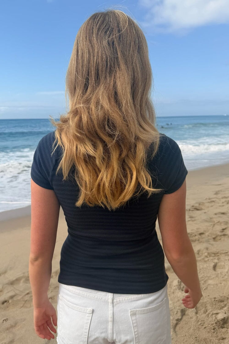 Ginny Stripes Top | Navy and Light Blue Stripes / XS/S