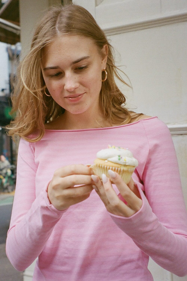 Bonnie Striped Top | Bubblegum Pink and Pink Stripes / XS/S