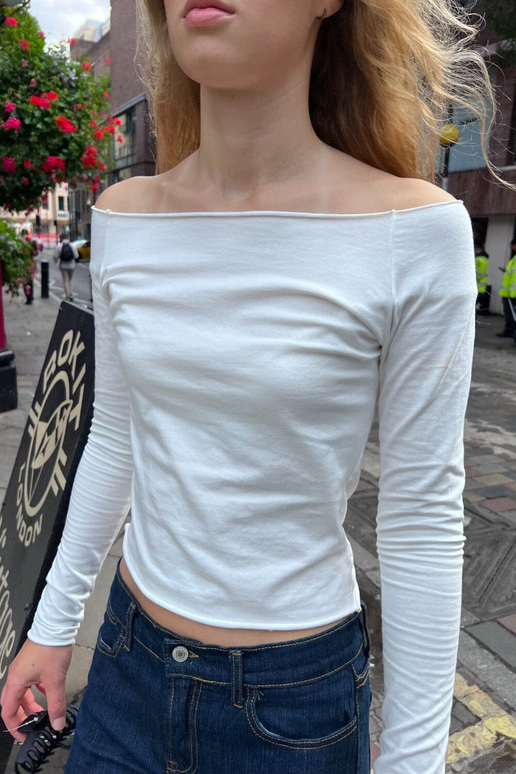 brandy melville mayson long sleeve off the shoulder top authentic