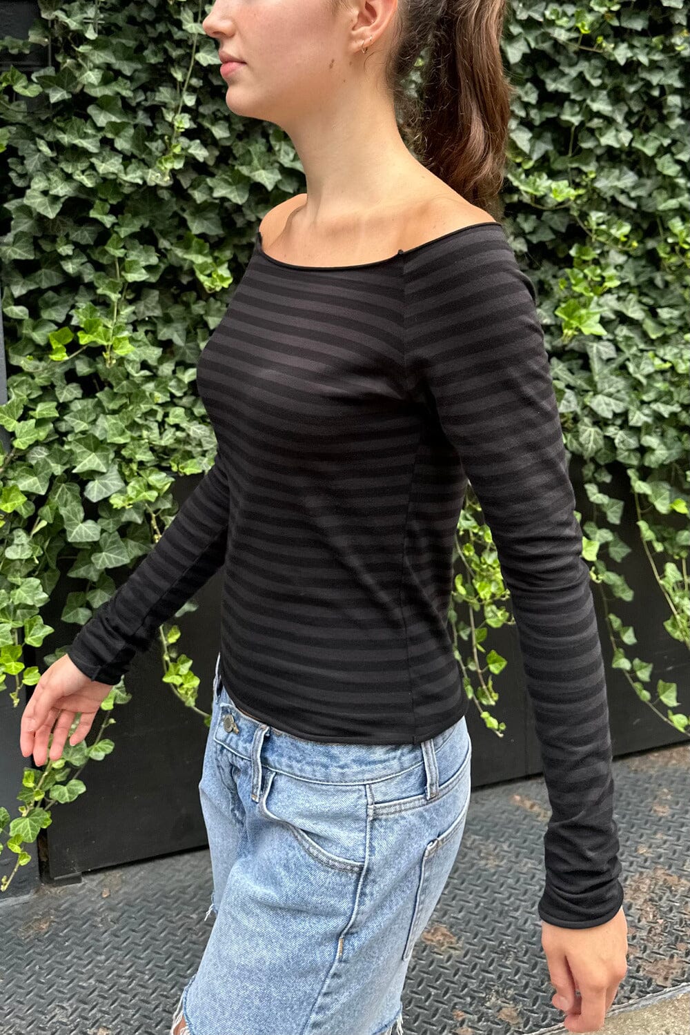 Brandy melville striped off the shoulder to sale