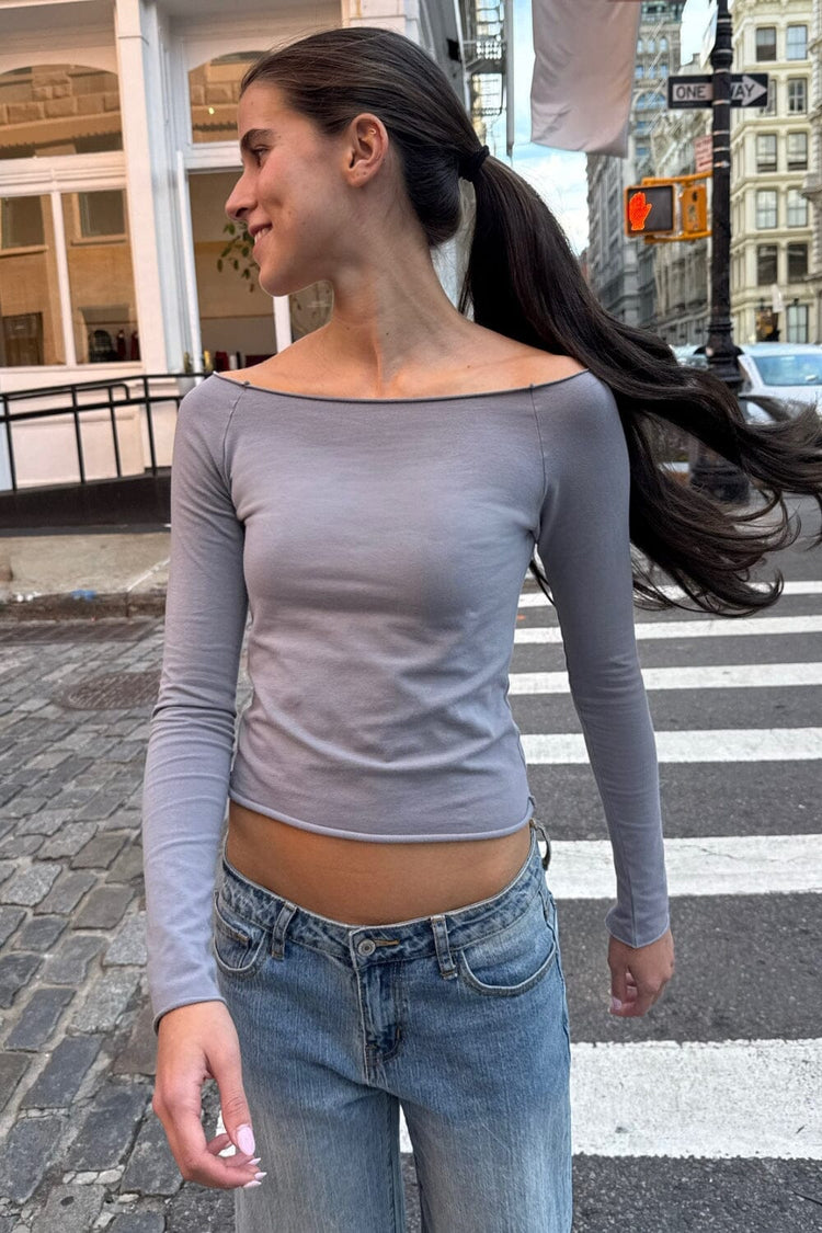 Bonnie Top | Light Charcoal Grey / S