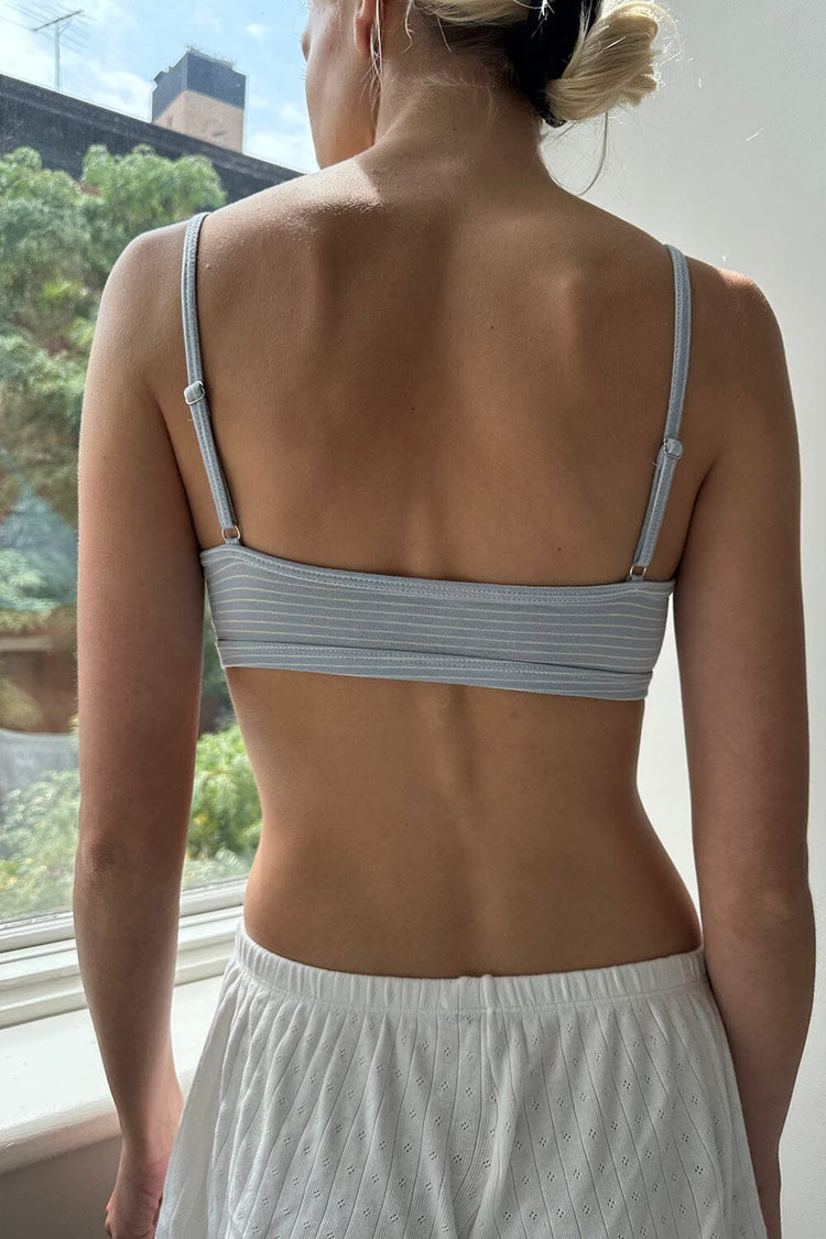 Polina Striped Bra Top | Sky Blue With White Stripes / XS/S