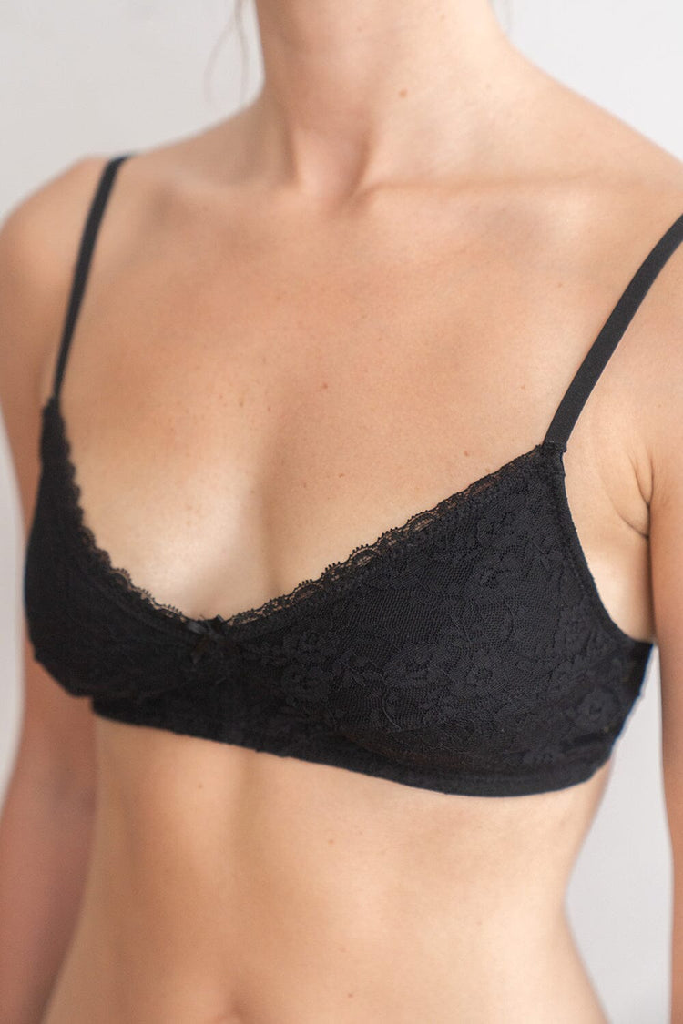 Polina Bow Bra Top | Black / XS/S