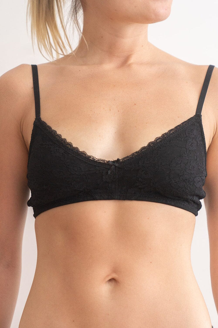 Polina Bow Bra Top | Black / XS/S