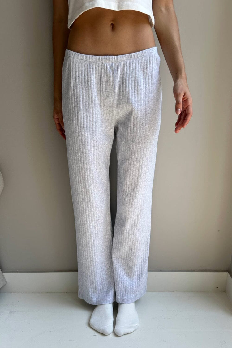 Keira Eyelet Sweatpants | Light Grey / S