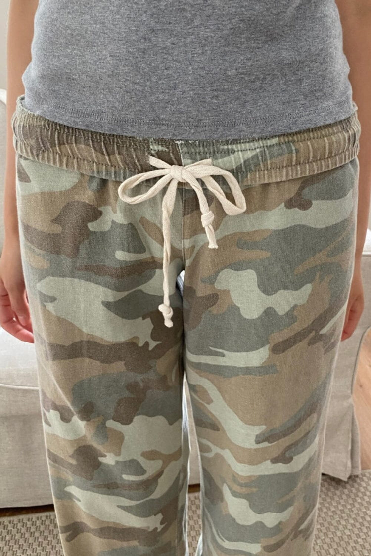 Anastasia Tie Sweatpants | Light Camouflage / S/M