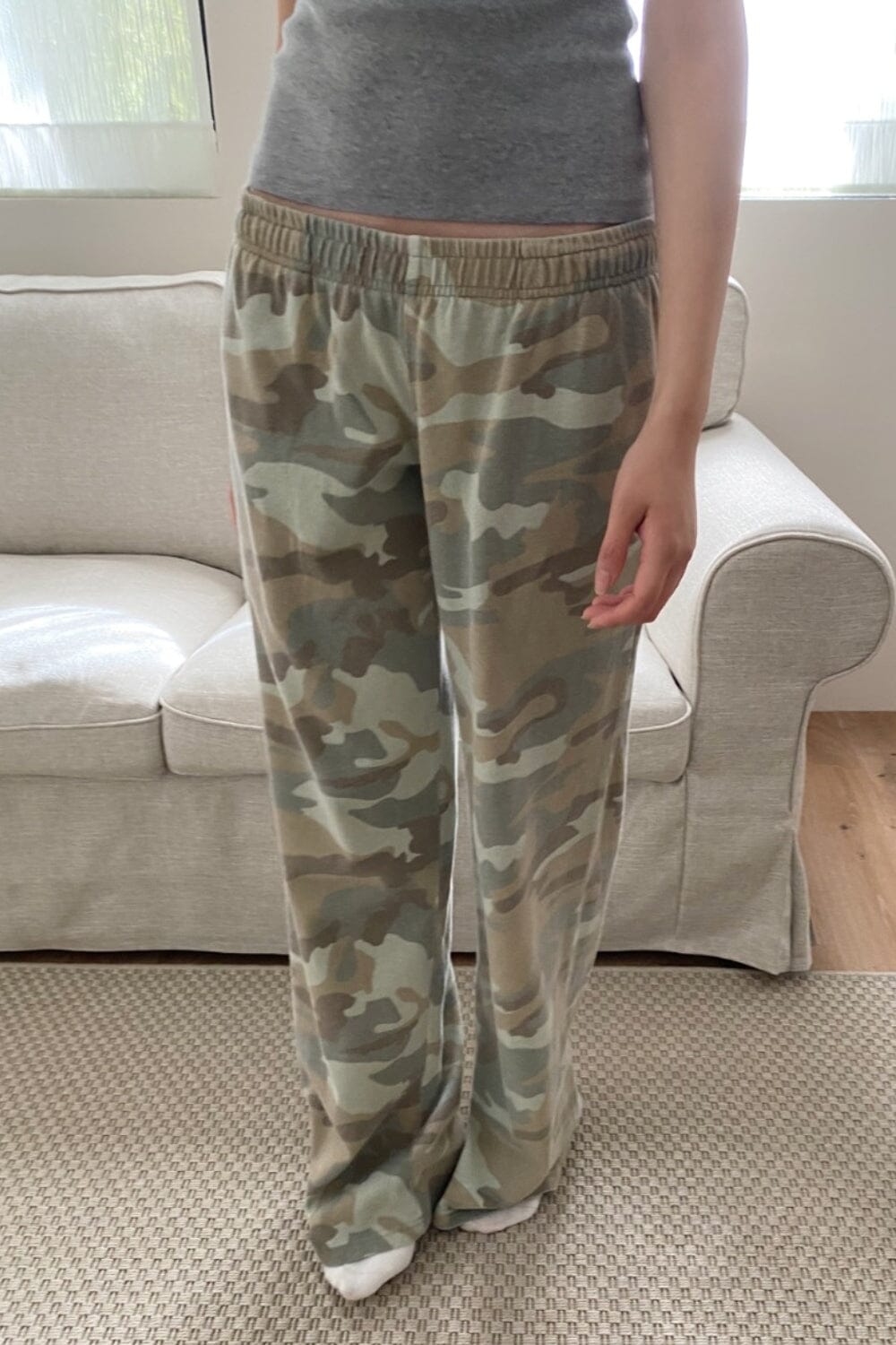 Anastasia Tie Sweatpants | Light Camouflage / S/M