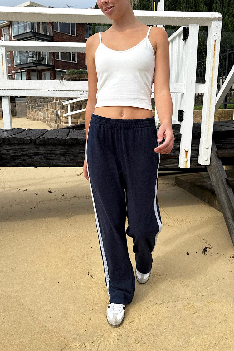 Anastasia Side Stripe Sweatpants | Navy Blue / S/M