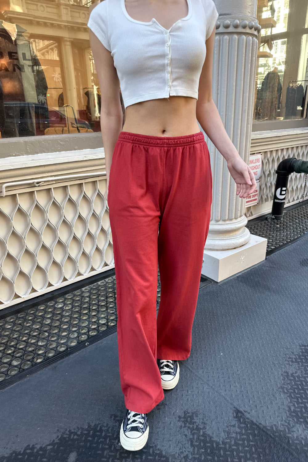 Brandy melville red sweatpants on sale