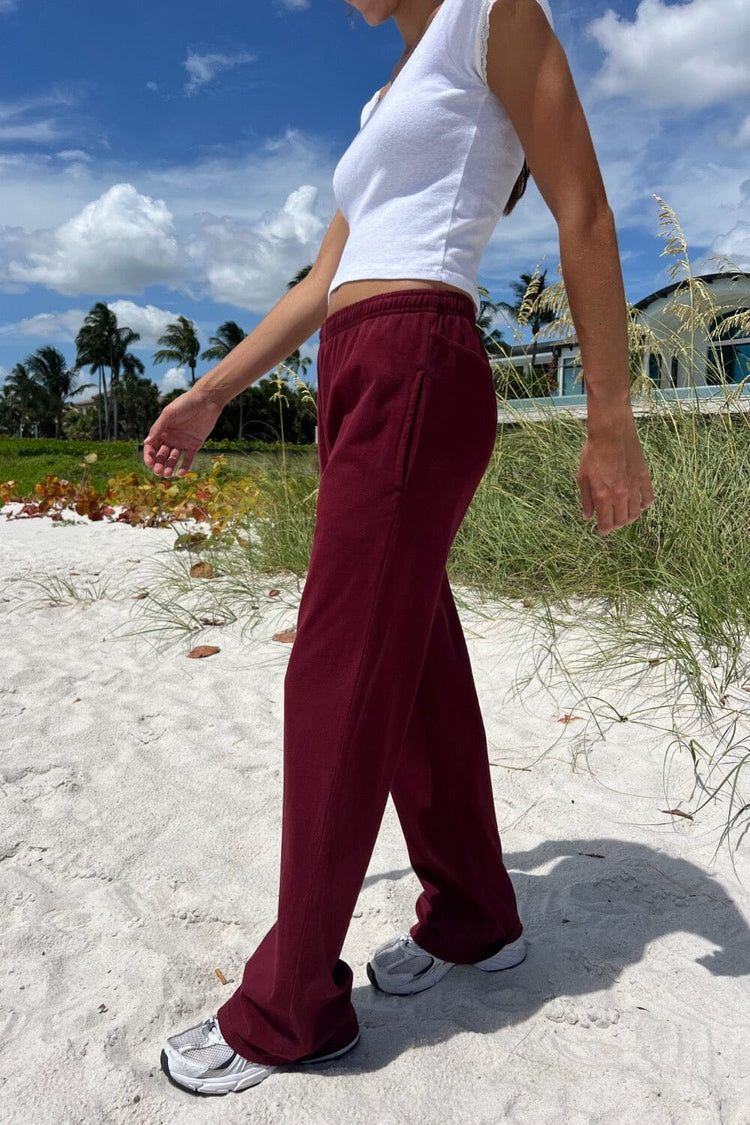 Anastasia Tie Sweatpants | Burgundy / S/M