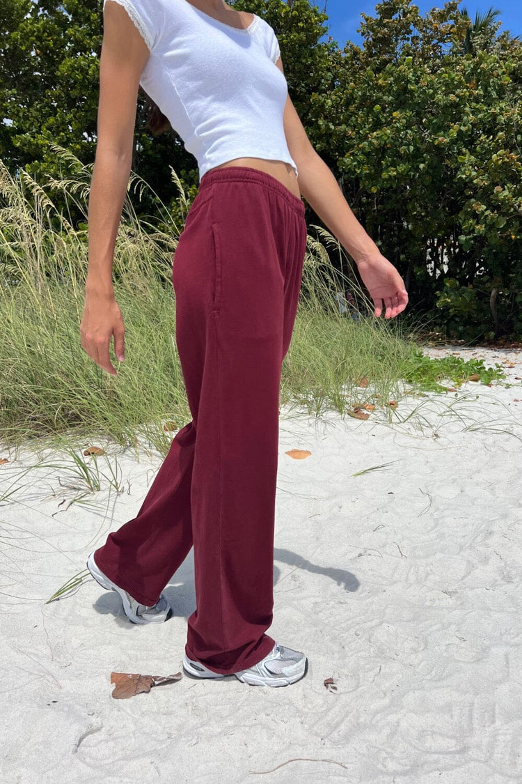 Anastasia Tie Sweatpants | Burgundy / S/M