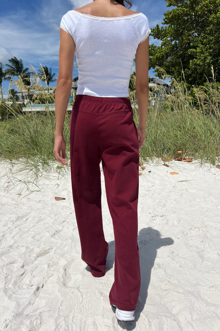 Anastasia Tie Sweatpants | Burgundy / S/M