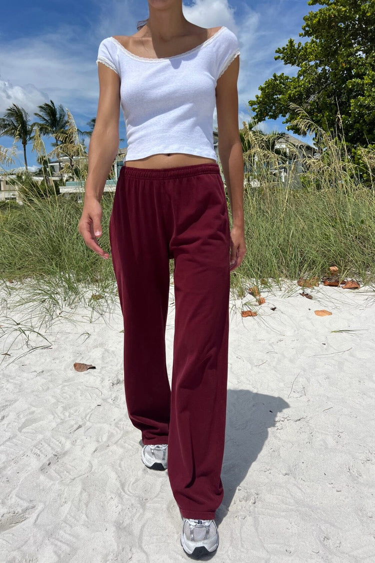 Anastasia Tie Sweatpants | Burgundy / S/M