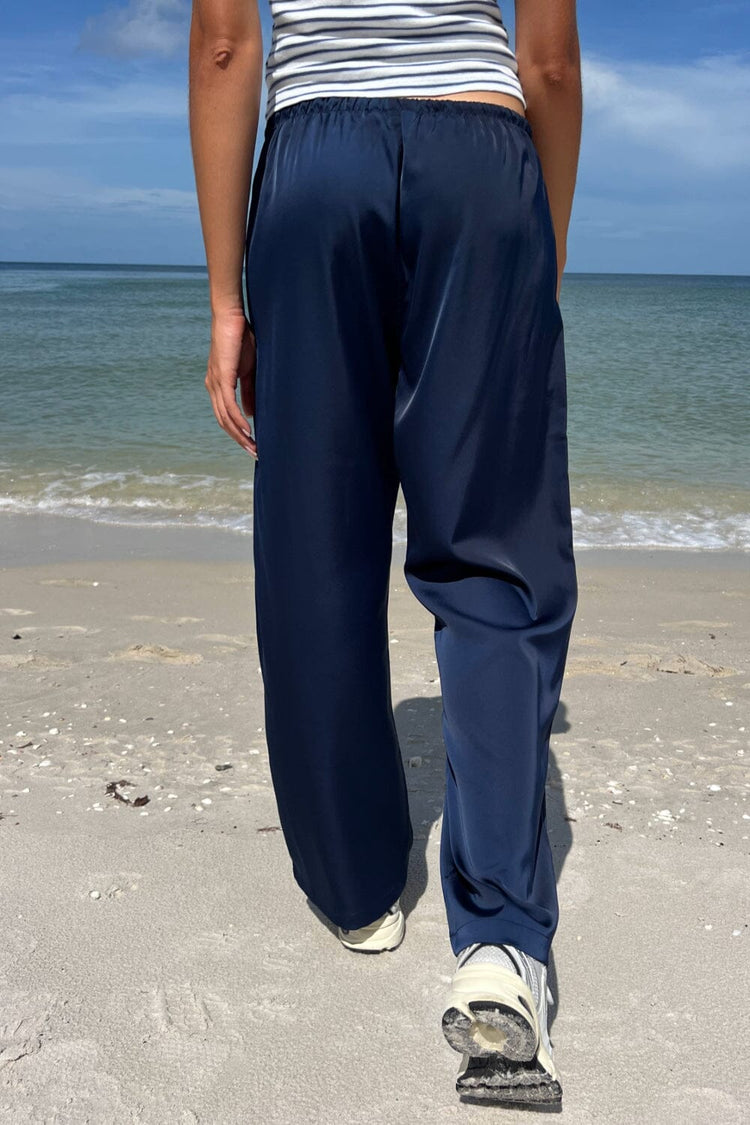 Anastasia Silky Pants | Navy Blue / S